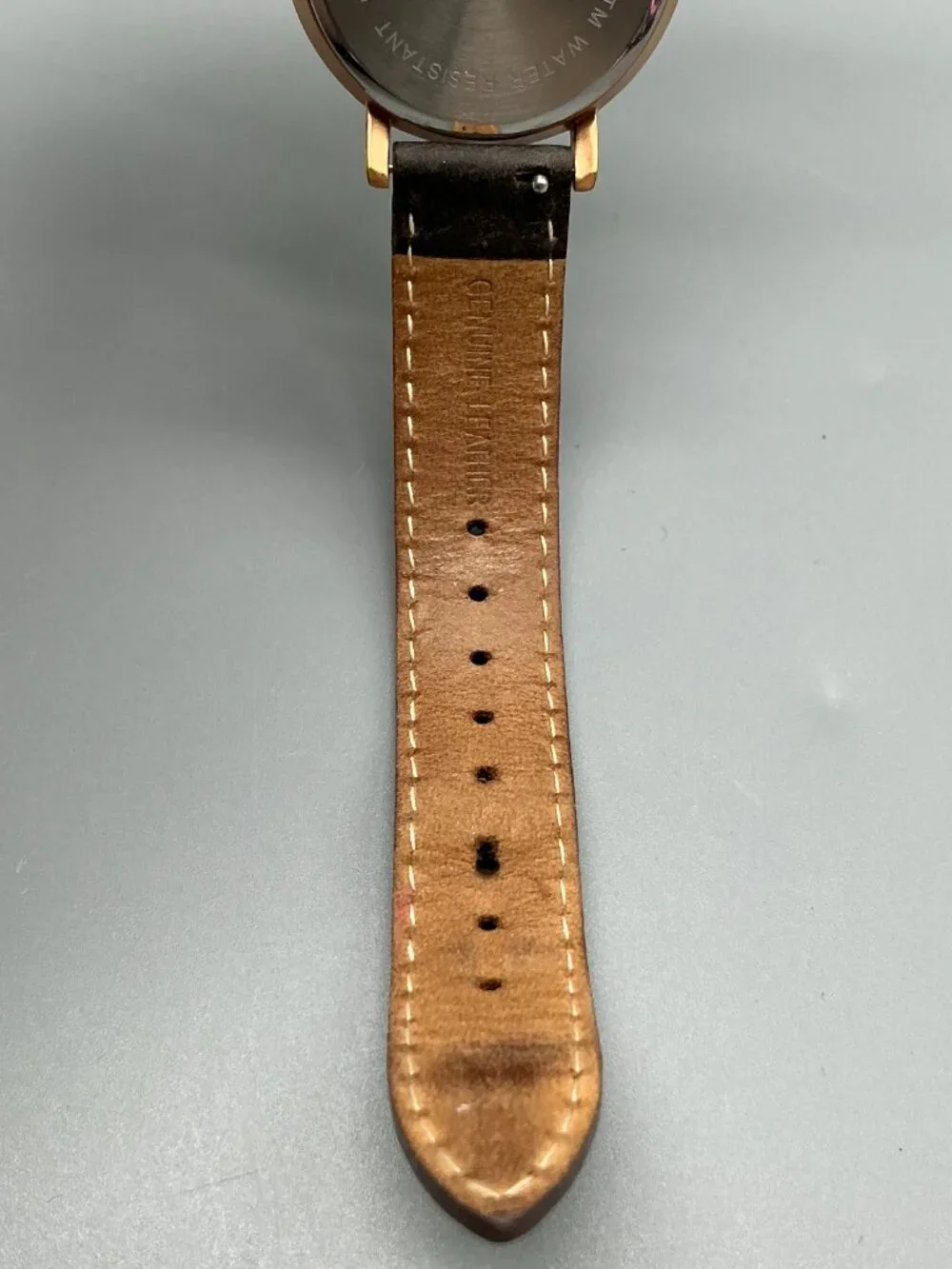 MVMT Ashen Taupe Womens Watch 34mm Rose Gold Tone Date Leather New Battery
